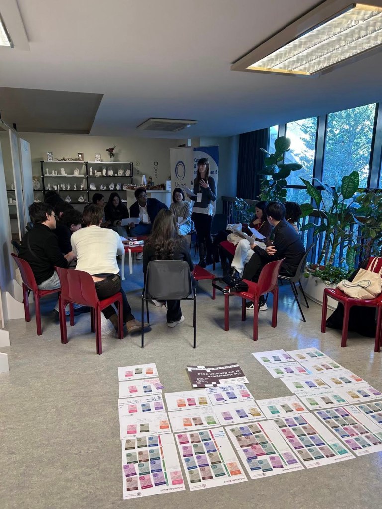 Image of a presentation talk at the Marketplace of the Common Good